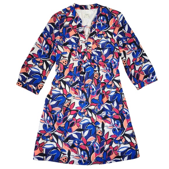 J Crew Butterfly Dress Womens XS Midi Career Wedding Guest Party Summer Cocktail - Picture 1 of 8